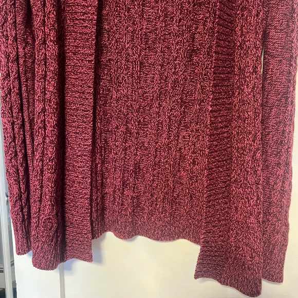 LL Bean Women’s Open Front long Line Chenille Cardigan size XS Burgundy - Picture 11 of 12
